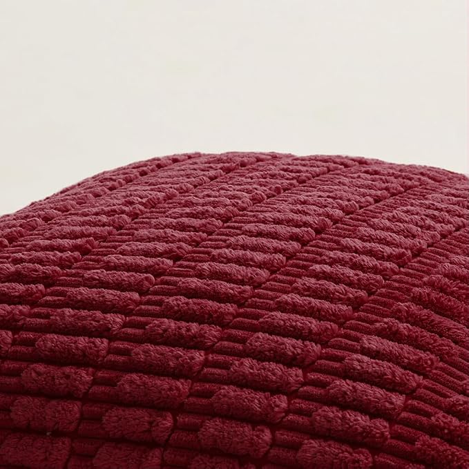 Fancy Homi 4 Packs Burgundy Decorative Throw Pillow Covers 26x26 Inch - Image 5