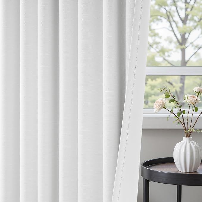 102 inch blackout curtains for Sliding door 2 Panels 100% Blackout Linen - Image 6