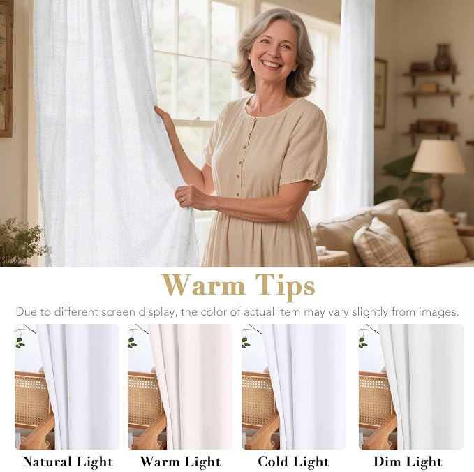 H.VERSAILTEX Elegant Natural Linen Semi Sheer Blended Energy Efficient Light - Image 3