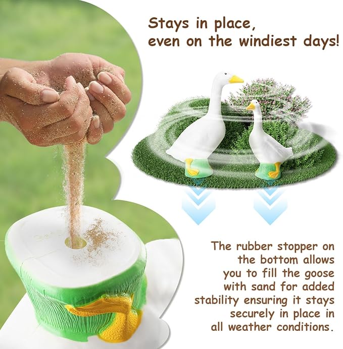 Fox Valley Traders Gaggleville Porch Goose Large White Goose Statue – Charming 23" Outdoor Decorative Figurine for Garden, Patio, or Entryway Accent