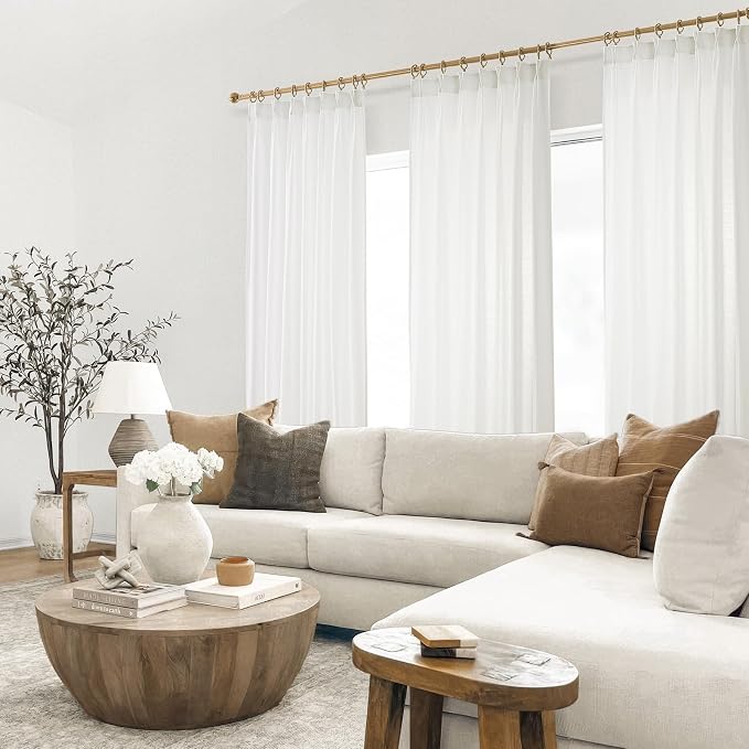 Topfinel 96 Inches Long Pinch Pleated Semi Sheer Curtains - Image 6