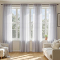 MIULEE Greyish Lilac Sheer Curtains 63 Inches Long, 4 Panels Set, Rod Pocket by MIULEE