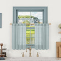 Semi Sheer Linen Curtains 36 Inch Length 2 Panels by LAMIT