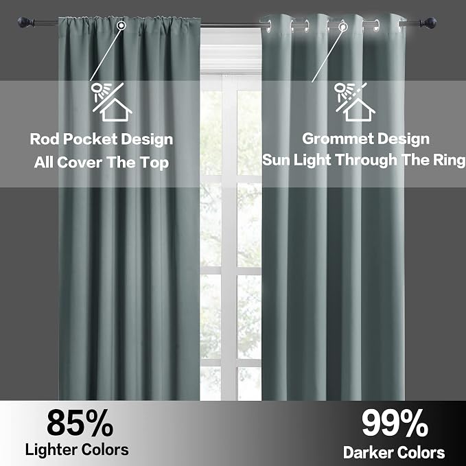 RYB HOME Room Darkening Curtains - Image 6