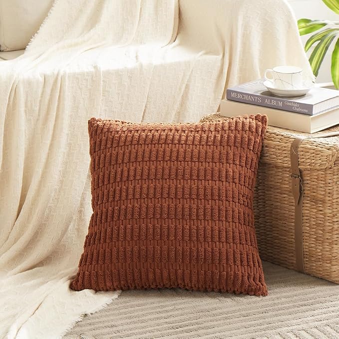 Fancy Homi 4 Packs Rust Decorative Throw Pillow Covers 26x26 Inch - Image 2