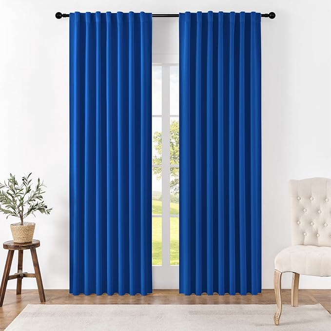 Joydeco Blackout Curtains 108 Inches Long, Thermal Insulated Black Out Curtains by JOYDECO