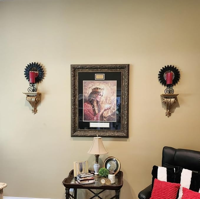 Honiway Black Wall Decor Wall Mirror 12 inch Boho Wall Decor Wood Decorative Mirror for Room Decor Home Decor for Bedroom Living Room Bathroom Kitchen Black