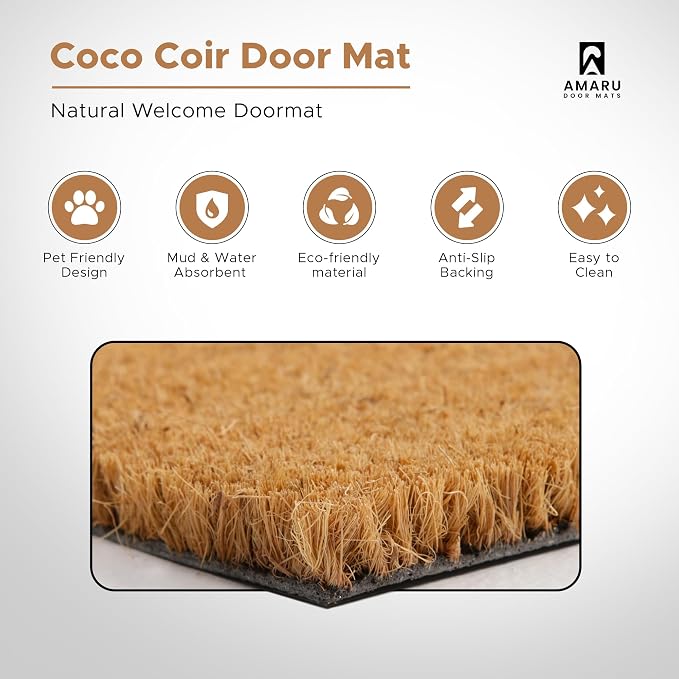 Coir Welcome Mat, Welcome Dog, 17 x 29 in | 100% Natural Coir, Anti-Shedding - Image 4