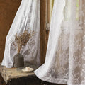 YJ YANJUN Vintage Lace Curtains 108 Inches Long-Victorian Floral White Sheer by YJYANJUN