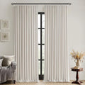MIULEE Birch Pinch Pleated 100% Blackout Linen Curtains 40x90 Inches | Room by MIULEE