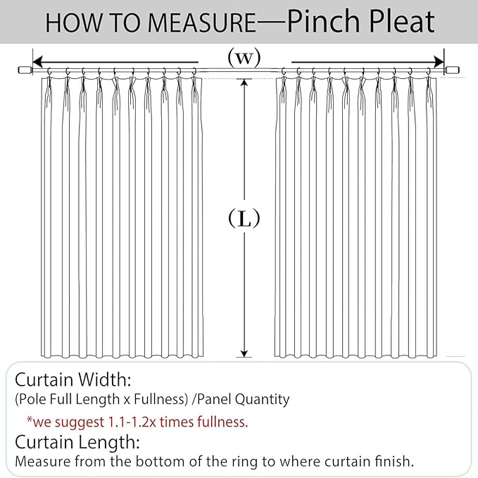 Macochico Pinch Pleated Full Blackout Curtains for Bedroom Living Room Natural Grey Linen Curtains Thermal Insulated and Noise Reducing Window Panels with Tieback Shabby Chic Decor 84”Wx84”L 1 Panel