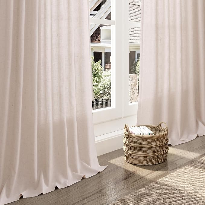 Natural White Linen Curtains 72 Inches Long - Image 5
