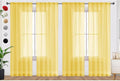 SpaceDresser Yellow Sheer Curtains 4 Panels Rod Pocket Semi-Sheer Curtain 90 by SpaceDresser