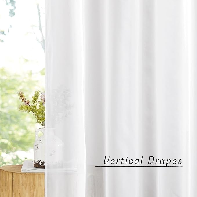 NICETOWN Ivory Sheer Curtains Extra Long 135 inch Length - Image 3