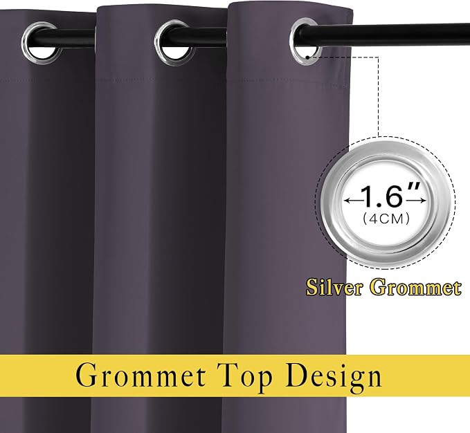 NICETOWN Blackout Window Curtains 72 inches Long, Thermal Insulated Grommet - Image 2