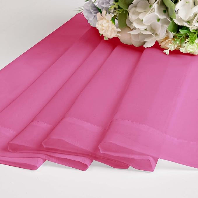 Hot Pink Sheer Curtains for Bedroom Living Room 90 Inches Long, Elegant Solid - Image 7