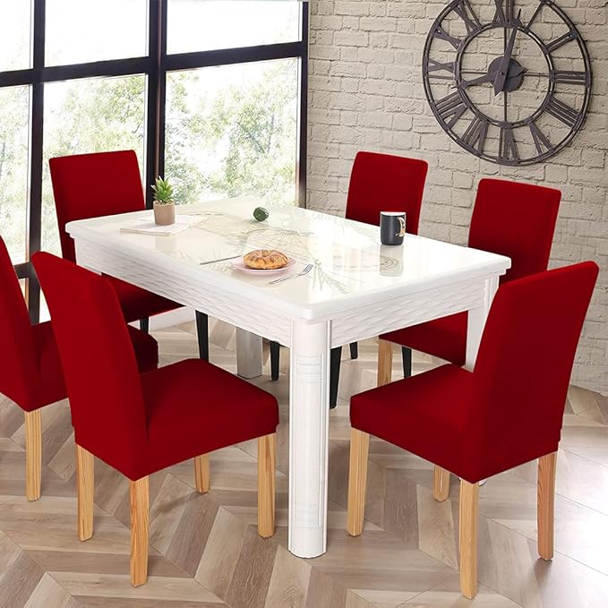JQinHome 2 Pcs Dining Chair Slipcover,High Stretch Removable Washable Chair Seat Protector Cover for Home Party Hotel Wedding Ceremony