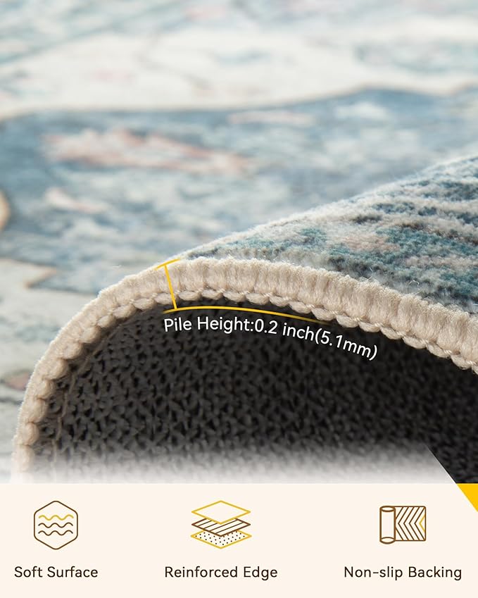 RELEANY Washable Area Rug, Square 10'x10', Water Repellent, Pet Friendly - Image 2