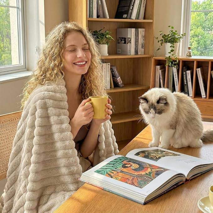 HIMEET Linen Ribbed Throw Blanket - Image 5