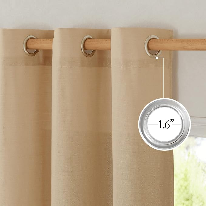 NICETOWN Rustic Linen 132 inch Long Curtains - Image 2