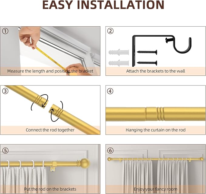 SMODBRODRE Curtain Rods for Window 32 to 62 - Image 4