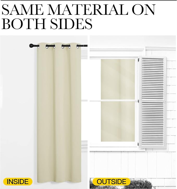 NICETOWN Beige Room Darkening Curtains 90" Long - Image 6