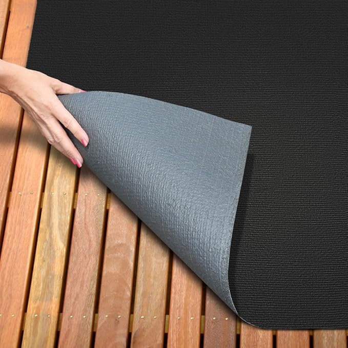 House, Home and More Indoor Outdoor Carpet with Rubber Marine Backing - Black - 6 Feet x 20 Feet - Durable, UV-Resistant - Adds Color and Comfort to Your Deck, Patio or Other Outdoor Rug Space.