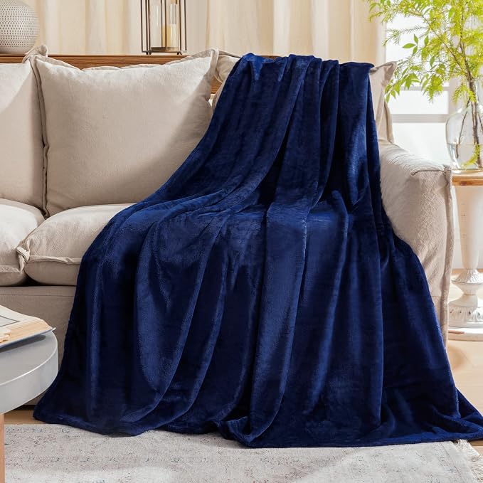 JIAHANNHA Navy Blue Throw Blanket Fleece Blanket Throw Size, Super Soft Cozy by JIAHANNHA