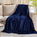 Fleece Plush Throw Blanket Navy Blue 50"x70"for Couch Fuzzy Cozy Flannel | by JIAHANNHA