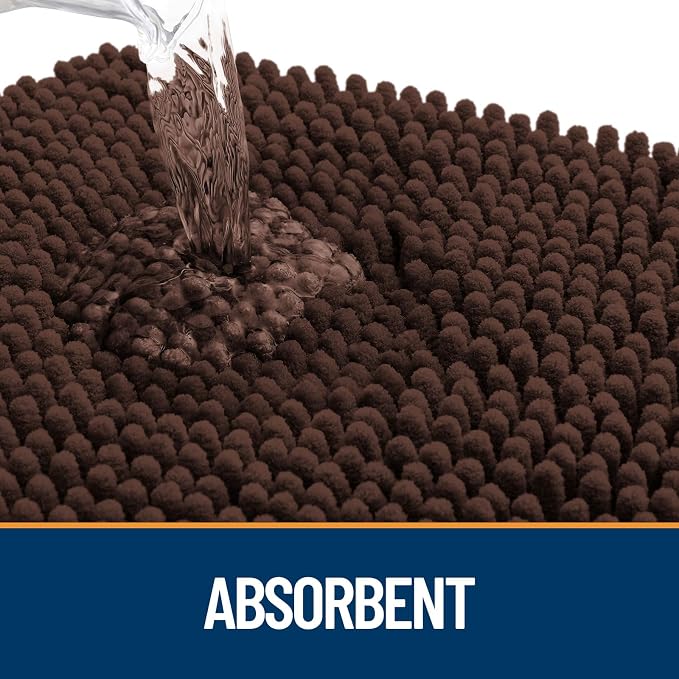OLANLY Dog Door Mat for Muddy Paws 47x32, Super Absorbent Chenille Mud Mat | - Image 3