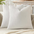 MIULEE Decorative Couch Throw Pillow Covers 18x18 in Pure White 2 Pack | Modern by MIULEE