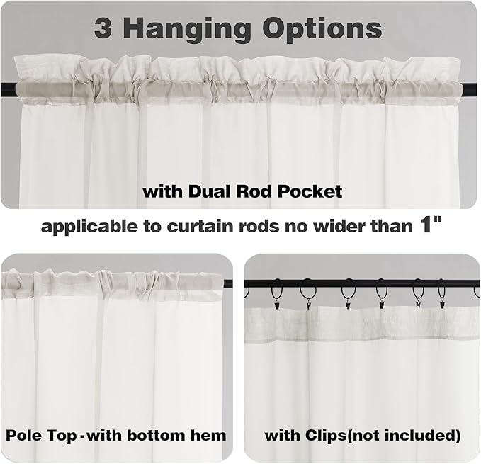 Chyhomenyc Ivory Sheer Curtains 78 Inches Long 2 Panels Set - Image 5