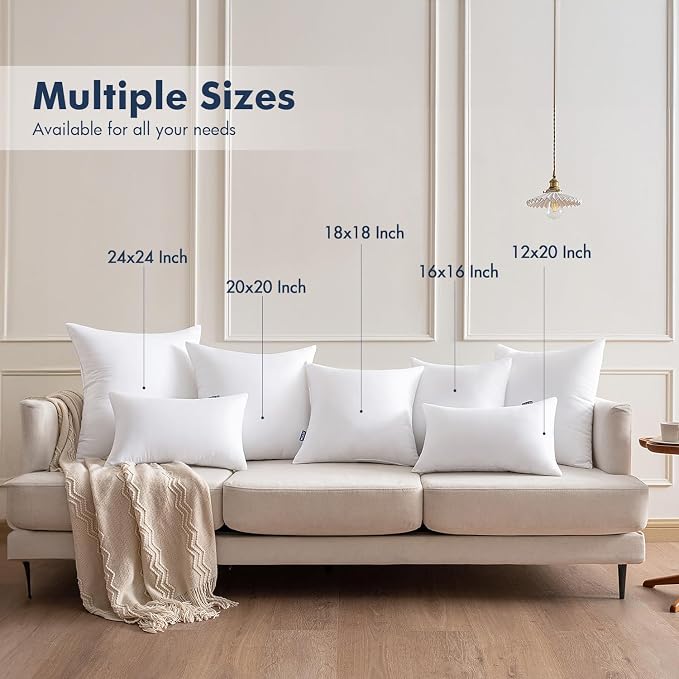 MIULEE 12x20 Throw Pillows Inserts 4 Pack, Decorative Pillows - Image 2