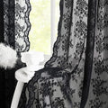 YJ YANJUN Vintage Lace Curtains 96 Inches Long Victorian Floral Gothic Black by YJYANJUN