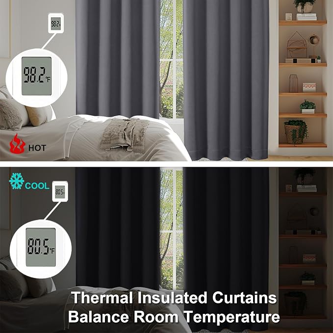 Simplebrand Grey Blackout Curtains - Image 6