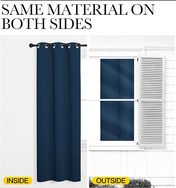 NICETOWN Bedroom Curtain Panels Blackout Draperies, Thermal Insulated Solid - Image 5