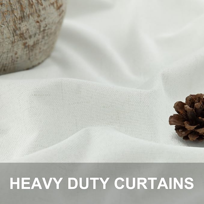 Pitalk Short Linen Textured Blackout Curtains - Image 2