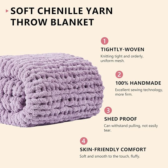 L'AGRATY Chunky Knit Throw Blanket - Image 4