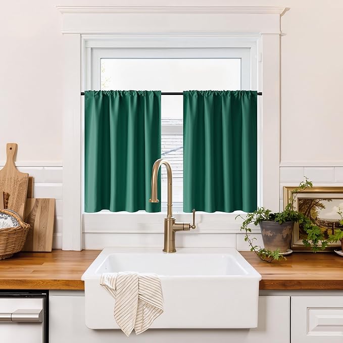 RYB HOME 100% Blackout Short Curtains by RYBHOME