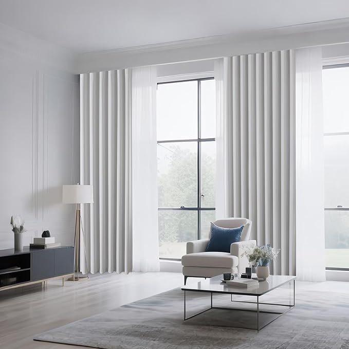 CUCRAF Grayish White Blackout Curtains 54 inch Length 2 Panels Set, Rod Pocket - Image 8