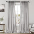 Grey Linen Curtains 90 Inch Length 2 Panels Set by Nanspring