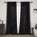 Extra Long Black Curtain 102 inches Long 2 Panels Set by Nanspring