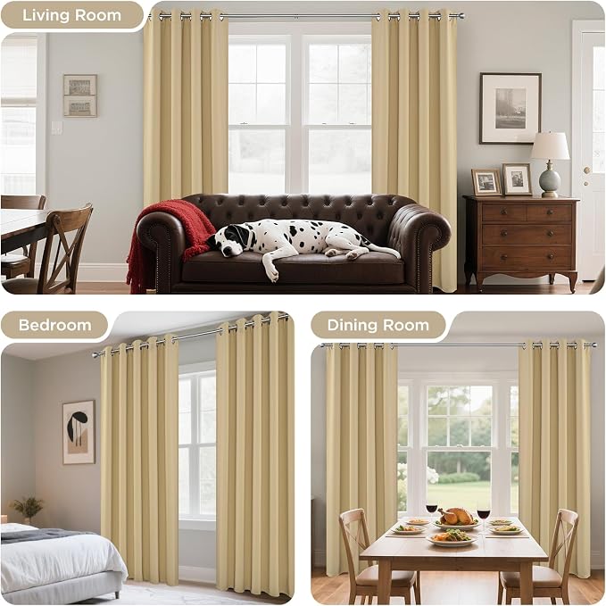 Joydeco Blackout Curtains 90 Inch Length 2 Panels Set, Thermal Insulated Long - Image 6
