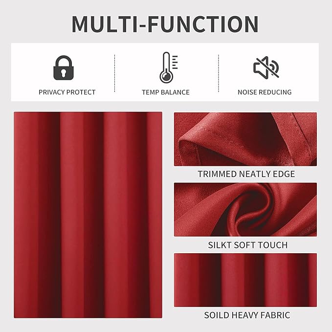 Joydeco Blackout Curtains 120 inches Long 2 Panels Set, Thermal Insulated Long - Image 3