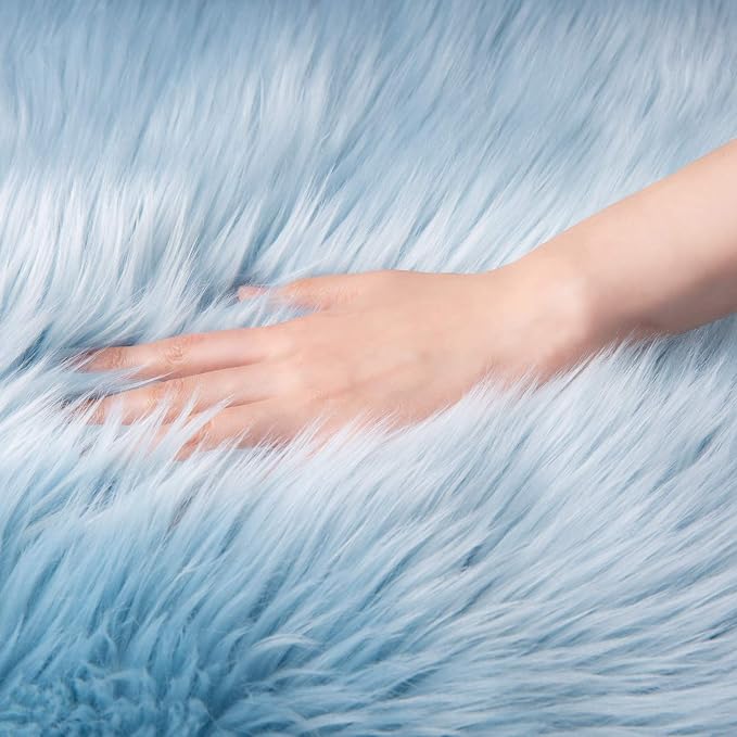 Ashler Faux Fur, Fluffy Shaggy Area Rug Ultra Soft 2 x 6 Feet Sheepskin Fur Rug - Image 5