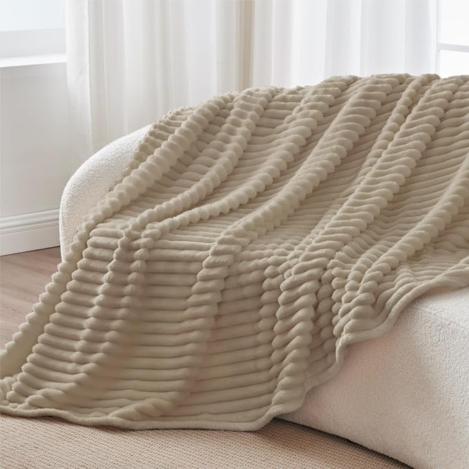 BEDELITE Ribbed Twin Blanket for Couch & Bed, Warm Yet Lightweight, Ribbed - Image 8