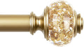 Curtain Rods for Windows 48 to 84 Inch, USFOOK 7/8 inch Luxury Gold Curtain Rod by USFOOK