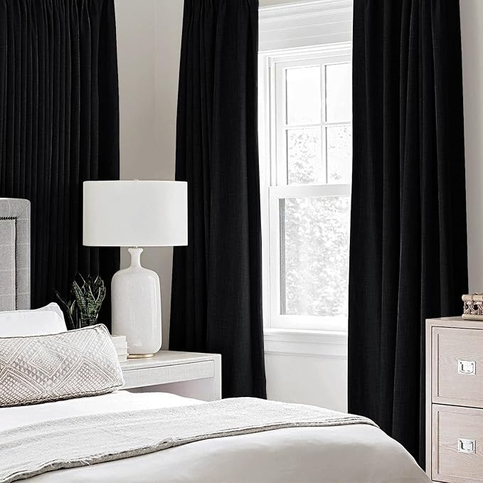 MIULEE Linen Texture 90 Inches Curtains - Image 2