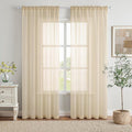 MIULEE 2 Panels Sheer Curtains for Living Room 54 X 72 Inches Cream | Window by MIULEE