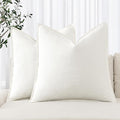 MIULEE Decorative Linen Euro Sham Pillow Covers 28x28 Inch Cream White | Boho by MIULEE